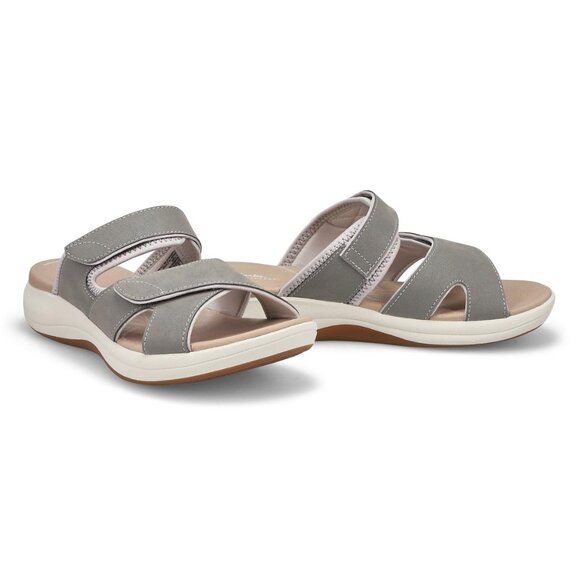 Women's Grey Casual Slide Sandal - Grey Size 8 - Picture 5 of 13